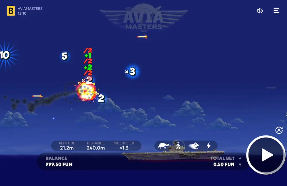 Ronda crash en BGaming Avia Masters