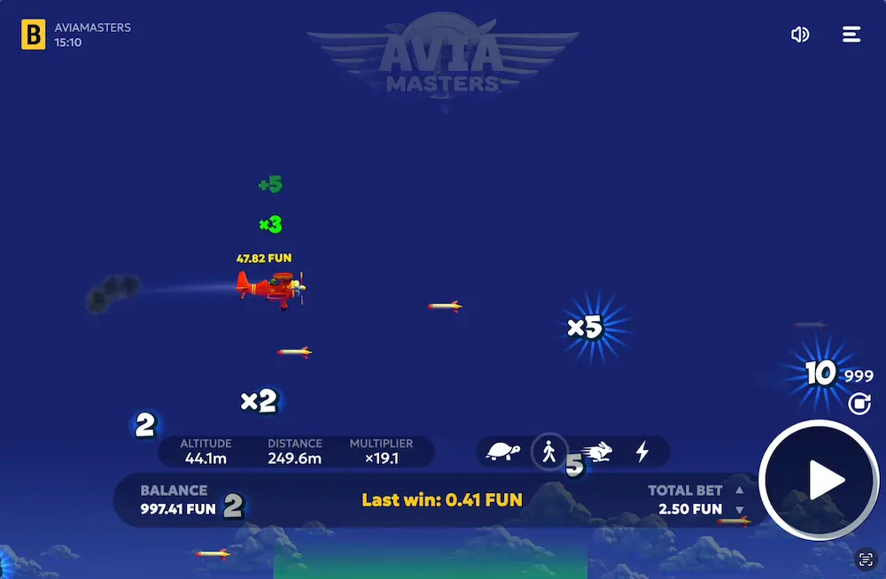 Gráficos de la interfaz Avia Masters